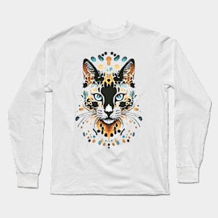 Cute Cat Illusion Design, Funny Cat Lover Gift Idea Long Sleeve T-Shirt